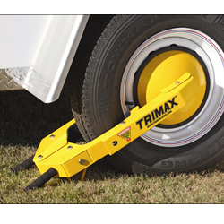 Ultra-Max Wheel Lock with Disc to cover lugs nuts and prevent tire removal and theft. Easily adjusts to fit many different size tires and wheels.