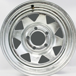 Fourteen Inch Galvanized Spoke 5-4.5" Bolt Circle Trailer Wheel - JG14X65GS