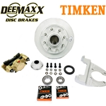 DeeMaxx® 8,000 lbs. Disc Brake Kit with 9/16" Studs for One Wheel with Gold Zinc Caliper and Timken® Bearings - DM8KGOLD916-TK