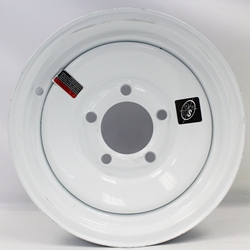 Twelve Inch Five Hole Solid White Trailer Wheel - 51200