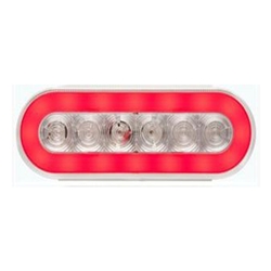 6" Clear Oval Golight Stop/Turn/Taillights RED - STL-111RCB