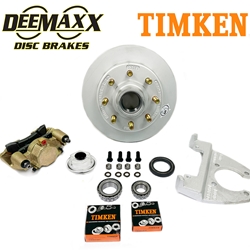 DeeMaxx® 8,000 lbs. Disc Brake Kit with 5/8" Studs for One Wheel with Gold Zinc Caliper and Timken® Bearings - DM8KGOLD580-TK