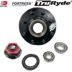 TruRyde® 8-6.5" Bolt Circle Oil Trailer Hub 5/8" Studs with Parts for an 8,000 lbs. Trailer Axle with Dexter® Fortress® Aluminum Oil Cap - RVI8K865580-F