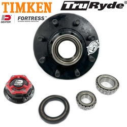 TruRyde® 8-6.5" Bolt Circle Oil Trailer Hub 5/8" Studs with Timken® Bearings and Dexter® Fortress® Aluminum Oil Cap for an 8,000 lbs. Trailer Axle - RVI8K865580-F-TK