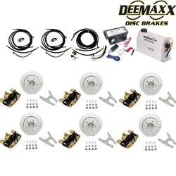 MAXX KIT Electric Over Hydraulic 3,500 lbs. Slip Over Disc Brake Kit for a Triple Axle with Gold Zinc Calipers - DMK35RG3