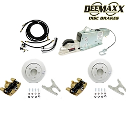 MAXX KIT Hydraulic Actuator 3,500 lbs. Slip Over Disc Brake Kit for a Single Axle with Gold Zinc Calipers - DMK35RG1ACT