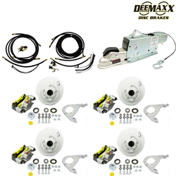 MAXX KIT Hydraulic Actuator 3,500 lbs. Integral Disc Brake Kit for a Tandem Axle with MAXX Dacromet Calipers and TruRyde® Bearings - DMK35IM2ACT