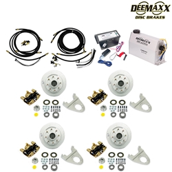 MAXX KIT Electric Over Hydraulic 7,000 lbs. Disc Brake Kit for a Tandem Axle with Gold Zinc Caliper and TruRyde® Bearings - DMK7IG2