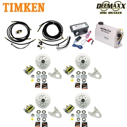 MAXX KIT Electric Over Hydraulic 7,000 lbs. Disc Brake Kit for a Tandem Axle with MAXX Caliper and Timken® Bearings - DMK7IM2-TK