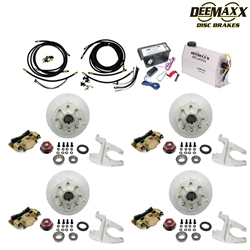 MAXX KIT Electric Over Hydraulic 8,000 lbs. Disc Brake Kit with 5/8" Studs for a Tandem Axle with Gold Zinc Caliper and TruRyde® Bearings - DMK8IG2580
