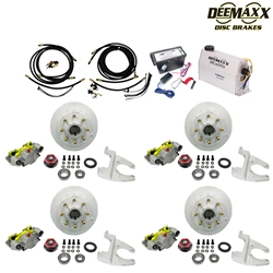MAXX KIT Electric Over Hydraulic 8,000 lbs. Disc Brake Kit with 5/8" Studs for a Tandem Axle with MAXX Caliper and TruRyde® Bearings - DMK8IM2580