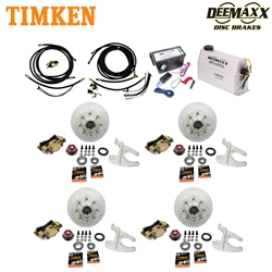 MAXX KIT Electric Over Hydraulic 8,000 lbs. Disc Brake Kit with 5/8" Studs for a Tandem Axle with Gold Zinc Caliper and Timken® Bearings - DMK8IG2580-TK