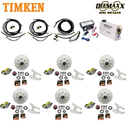 MAXX KIT Electric Over Hydraulic 8,000 lbs. Disc Brake Kit with 5/8" Studs for a Triple Axle with MAXX Caliper and Timken® Bearings - DMK8IM3580-TK