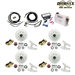 MAXX KIT Electric Over Hydraulic 8,000 lbs. Disc Brake Kit with 9/16" Studs for a Tandem Axle with Gold Zinc Caliper and TruRyde® Bearings - DMK8IG2916