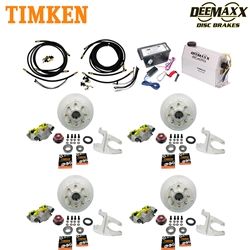 MAXX KIT Electric Over Hydraulic 8,000 lbs. Disc Brake Kit with 9/16" Studs for a Tandem Axle with MAXX Caliper and Timken® Bearings - DMK8IM2916-TK