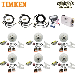 MAXX KIT Electric Over Hydraulic 8,000 lbs. Disc Brake Kit with 9/16" Studs for a Triple Axle with MAXX Caliper and Timken® Bearings - DMK8IM3916-TK