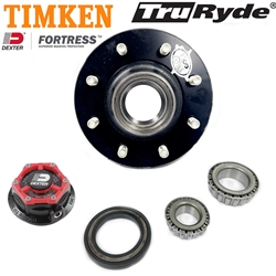 TruRyde® 8-6.5" Bolt Circle Oil Trailer Hub 9/16" Studs with Timken® Bearings and Dexter® Fortress® Aluminum Oil Cap for an 8,000 lbs. Trailer Axle - RVI8K865916-F-TK